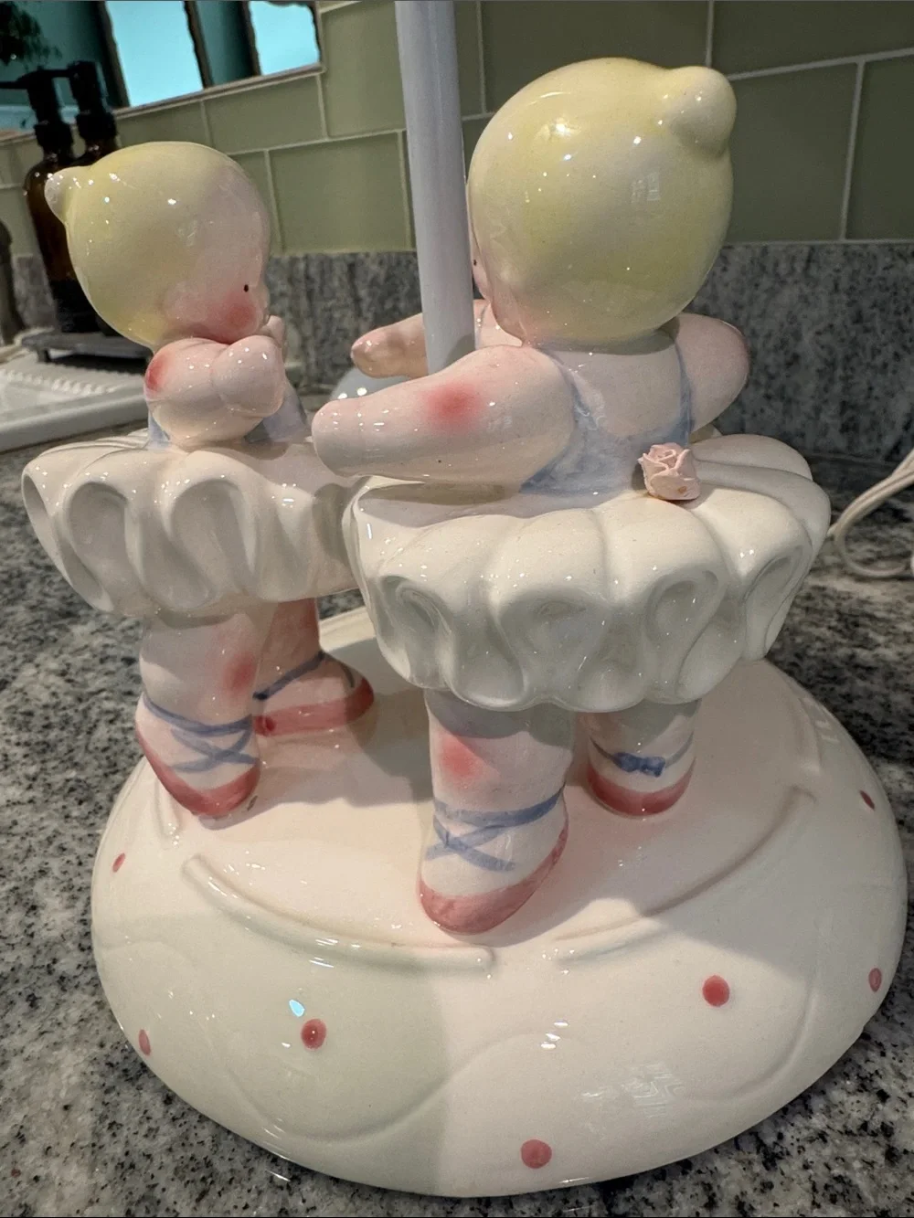 Vintage nursery or little girl bedroom lamp with three precious ballerinas!